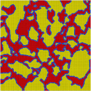 2D RVE of DP steel with gradient interphase.